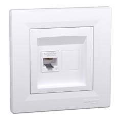Priza RJ45 simpla UTP CAT6 Schneider Asfora alb EPH4700121
