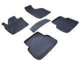 Covorase Cauciuc Premium Stil Tavita Audi Q3 2010-2018, Negre, Fara Miros, Bordura 3cm, Acoperire Integrala Pardoseala