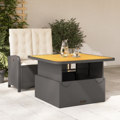 vidaXL Set mobilier de grădină cu perne, 2 piese, negru, poliratan foto