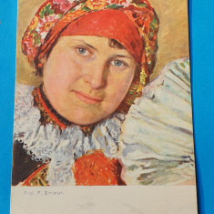 Carte Postala veche - Portret femeie cu basma