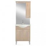 Mobilier Baie Complet Nerva 65 Stejar Sonoma, Lavoar Ceramic 65x48cm, MDF, PAL, 82x65x48 cm