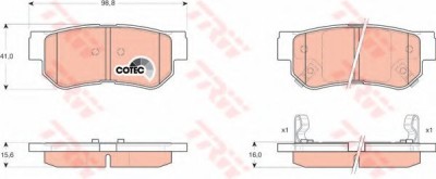 Set placute frana,frana disc HYUNDAI SONATA V (NF) (2005 - 2010) TRW GDB3284 foto