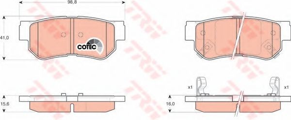 Set placute frana,frana disc HYUNDAI SONATA V (NF) (2005 - 2010) TRW GDB3284