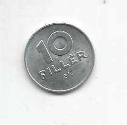No(4) moneda-UNGARIA-10 Filler 1980 foto