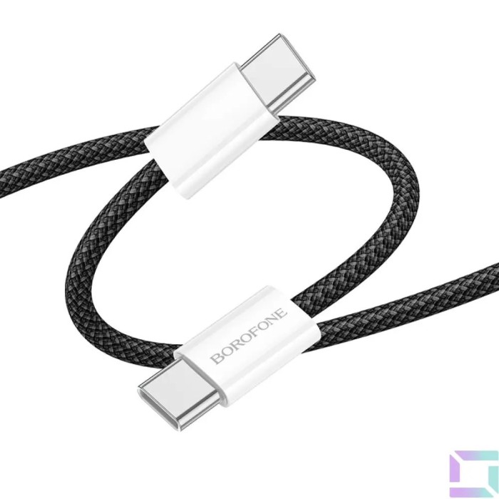CABLU alimentare si date Borofone &quot;BX103&quot;, Fast Charging Data Cable pt. smartphone, USB Type-C la USB Type-C 60W, 1m, negru &quot;6941991109485&quot; (timbru ve