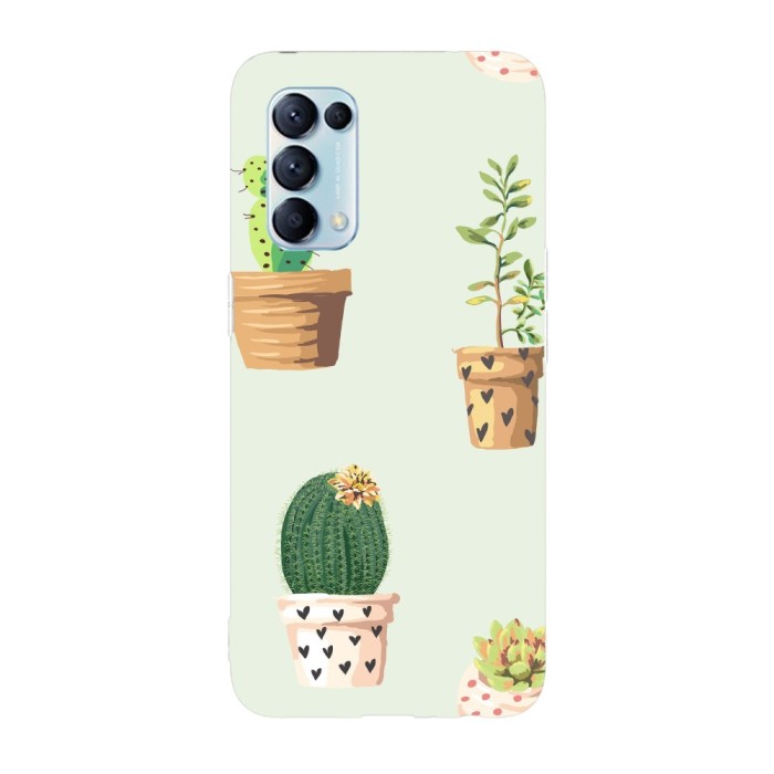 Husa compatibila cu Oppo A54 5G model Cactus in bloom, Silicon, TPU, Viceversa