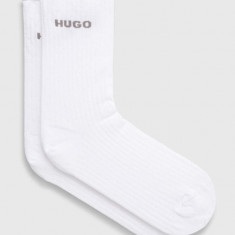 HUGO sosete 2-pack femei, culoarea alb, 50502080