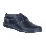 Pantofi barbati sport casual din piele naturala Ten Negru TENSN, GKR Ciucaleti