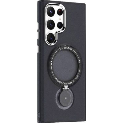 Husa de protectie flippy, cu incarcare wireless, tehnologie magsafe, tpu, inel magnetic rotativ cu functie de suport, pentru samsung galaxy s23 ultra foto
