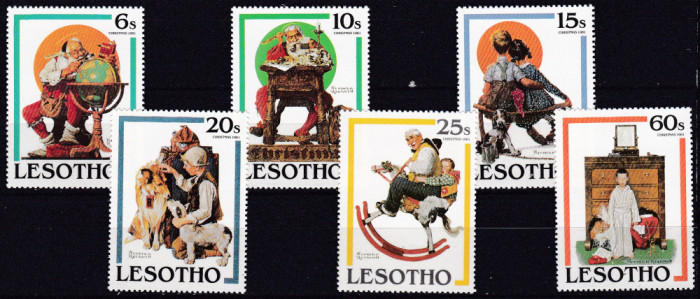 DB1 Pictura Lesotho Norman Rockwell 6 v. MNH
