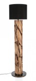 Lampadar lemn natur abajur negru 38x145 cm