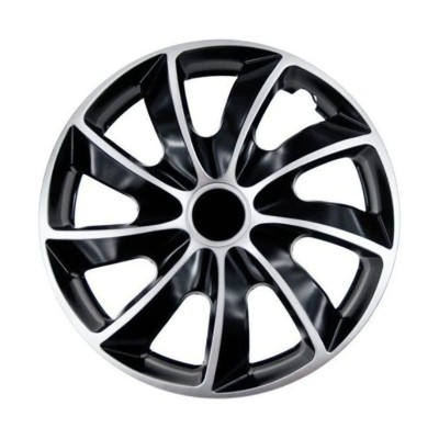 Set 4 capace jante quad bicolor 15&amp;quot; negru-argintii foto