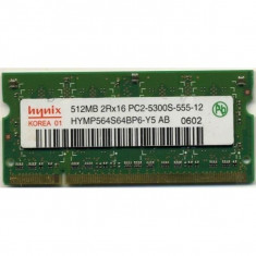 Memorie laptop Hynix 1GB 2Rx16 PC2-5300S-555-12 foto