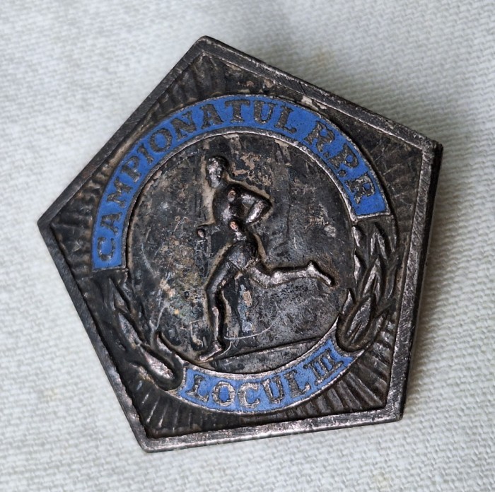 Campionatul Republicii Populare Romane - Loc 3 ATLETISM, Insigna veche anul 1955