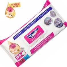 Servetele umede cu otet si bicarbonat Hygienium, parfum vanilie si orhidee, pachet XXL 100 buc