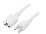 Cablu Alimentare Alb 1m 15A IEC C19 la NEMA 5-15 3x14AWG