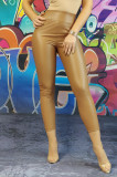 G809-16 Colanti fashion cu talie inalta din imitatie piele, M, M/L, S, S/M