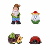 Pachet decor gradina ceramica cu pitic, arici, ciuperca si buburuza