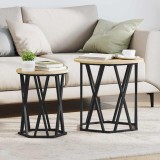 VidaXL Masă de cafea 2 pcs Stejar sonoma 50 x 50 x 50 cm