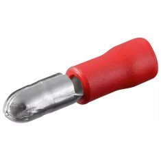 Conector papuc rotund 4mm rosu cablu 0.5-1mm 10A Goobay