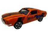 Macheta Auto Ford Mustang 1/32, Metal, Lumini, Sunete, Portocaliu, Pull-Back, Colectie, Jucarie Copii 3+