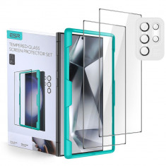 Set 2 Folii protectie si 1 Folie Camera ESR pentru Samsung Galaxy S24 ULTRA Transparent