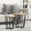 VidaXL Set 2 mese laterale, stejar rustic, lemn prelucrat și metal