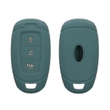 Husa Cheie Auto Kwmobile pentru Hyundai 3 Butoane - Keyless Go, Verde inchis, Silicon, KWM000009FX002C