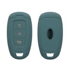 Husa Cheie Auto Kwmobile pentru Hyundai 3 Butoane - Keyless Go, Verde inchis, Silicon, KWM000009FX002C