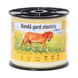 Banda gard electric 20mm 200m 90kg rezistenta 0.4 Ohm/m plastic UV vizibilitate buna pentru animale domestice