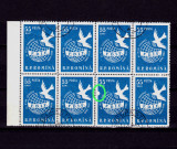 RO 1958 , LP 455 ,&quot;Congresul femeilor&quot;-bloc 8 stamp. mare EROARE L5/C3