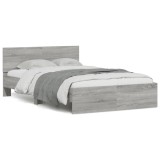 Cumpara ieftin Cadru de pat cu tablie, gri sonoma, 135x190 cm