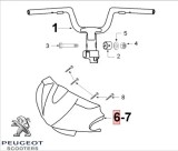 Cumpara ieftin Carena superioara ghidon originala Peugeot Vivacity - Vivacity 2 2T 50-100cc (argintie)