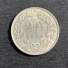 Moneda 2 franci 1964 Elveția argint