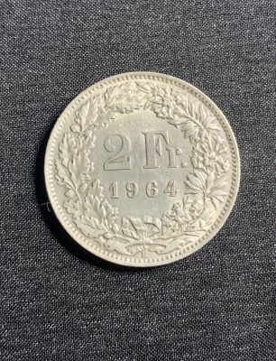 Moneda 2 franci 1964 Elveția argint foto