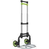 HOMCOM Cărucior Portbagaj Pliabil Capacitate 70 kg cu M&acirc;ner Telescopic din Aluminiu, Argintiu | Aosom Romania