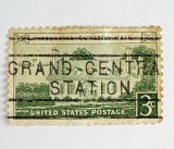 SUA / USA 1958 Bicententarul Conacului Gunston Hall George Mason Timbru 3c Ștampilă Rară Precancel Grand Central Station NY MH - A301
