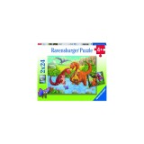 Puzzle Dinozauri La Rau, 2X24 Piese, Ravensburger