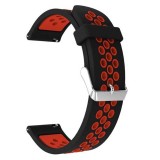 Curea silicon, compatibila Amazfit Bip 3 Pro, telescoape Quick Release, Black Ruby