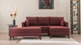 Cumpara ieftin Coltar dreapta extensibil Bella Rosu 140x80x43 cm