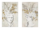 Cumpara ieftin Set 2 tablouri decorative olegrafie pe panza Man 50 x 70 cm
