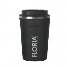 Cana de cafea Floria ZLN9970 tip termos, capacitate 380ml, interior din inox, pereti dublii, gri