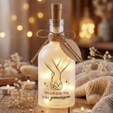 Cadou cu mesaj &icirc;n sticlă pentru nuntă &ndash; lum&acirc;nare cu bani &ndash; cu iluminare