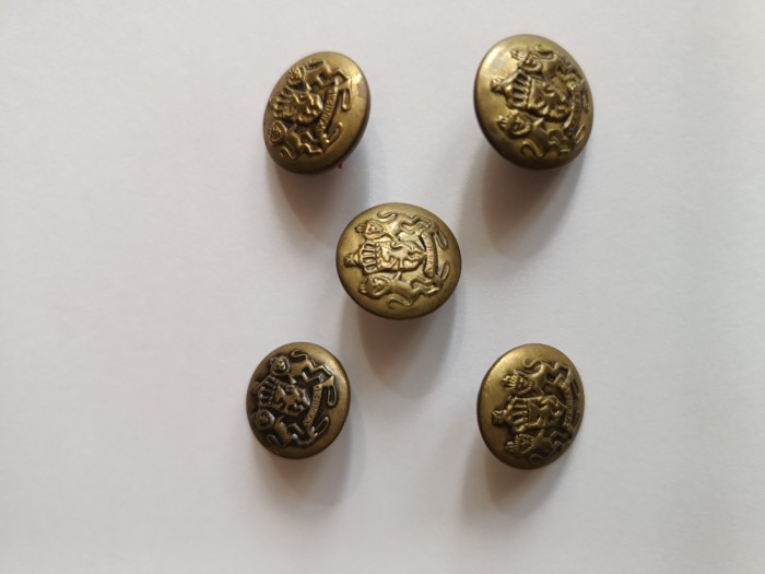 lot 5 nasturi militari ,Regatul Romaniei ,cu Stema Regala ,stare excelenta