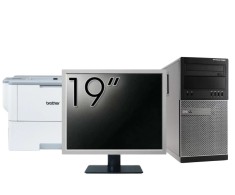 Pachet Calculator Second Hand DELL Optiplex 9020 Tower, Intel Core i5-4570 3.20GHz, 8GB DDR3, 240GB SSD + Monitor 19&amp;quot; + Imprimanta Brother HL-L63