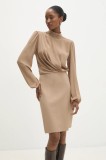 Answear Lab rochie culoarea bej, mini, mulată
