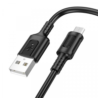 Cablu Date si Incarcare USB-A - microUSB Borofone BX111 Feliz, 18W, 1m, Negru foto