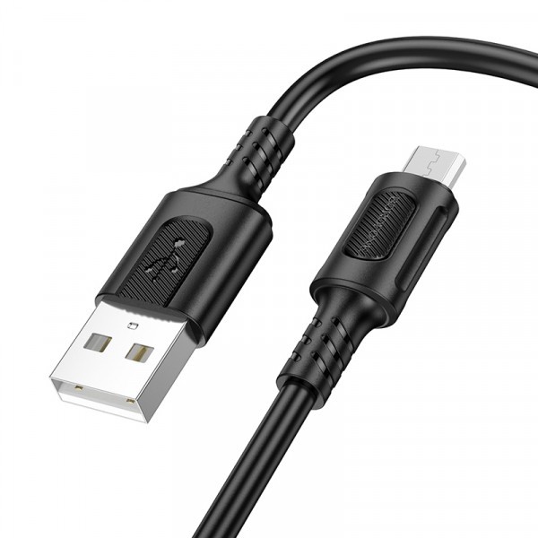 Cablu Date si Incarcare USB-A - microUSB Borofone BX111 Feliz, 18W, 1m, Negru