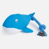 Jucarie pentru caini, Delfin plutitor cu sunet si sfoara, Albastru, 38 cm, CMCLASS