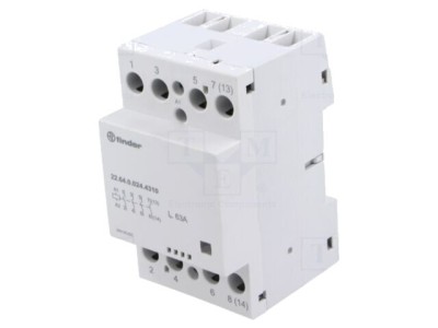 Contactor 4 poli 63A 24V AC/DC FINDER pentru șină DIN IP20 foto